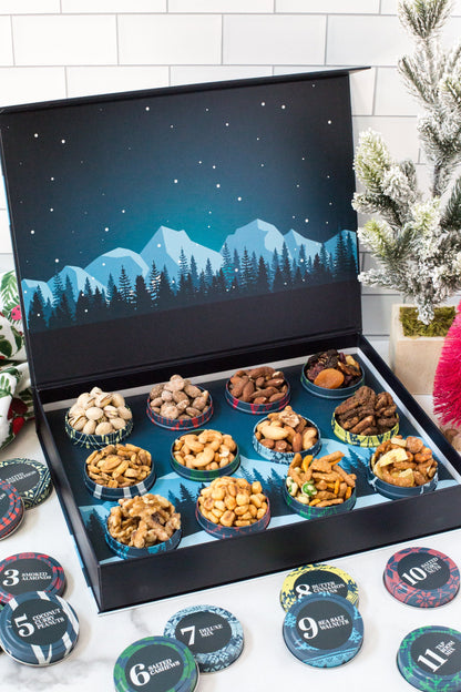 12 Days of Gourmet Nuts - Premium Winter Wonderland Nut Gift Selection for Holiday Gifting by DM Snacks