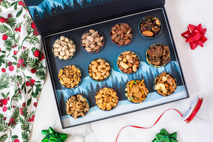 12 Days of Gourmet Nuts - Premium Winter Wonderland Nut Gift Selection for Holiday Gifting by DM Snacks