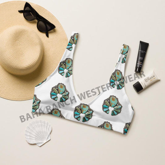 Yeehaw Turquoise Naja Bikini Top by Baha Ranch Western Wear