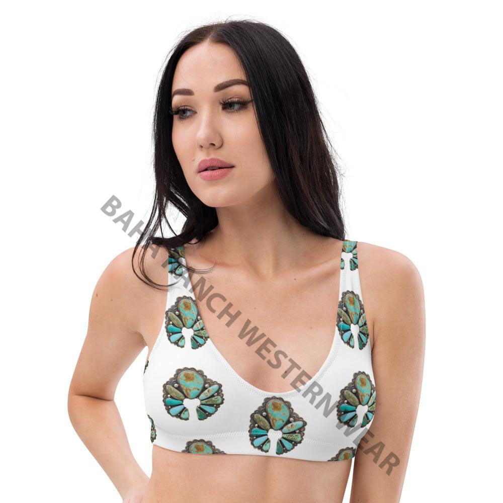 Yeehaw Turquoise Naja Bikini Top by Baha Ranch Western Wear