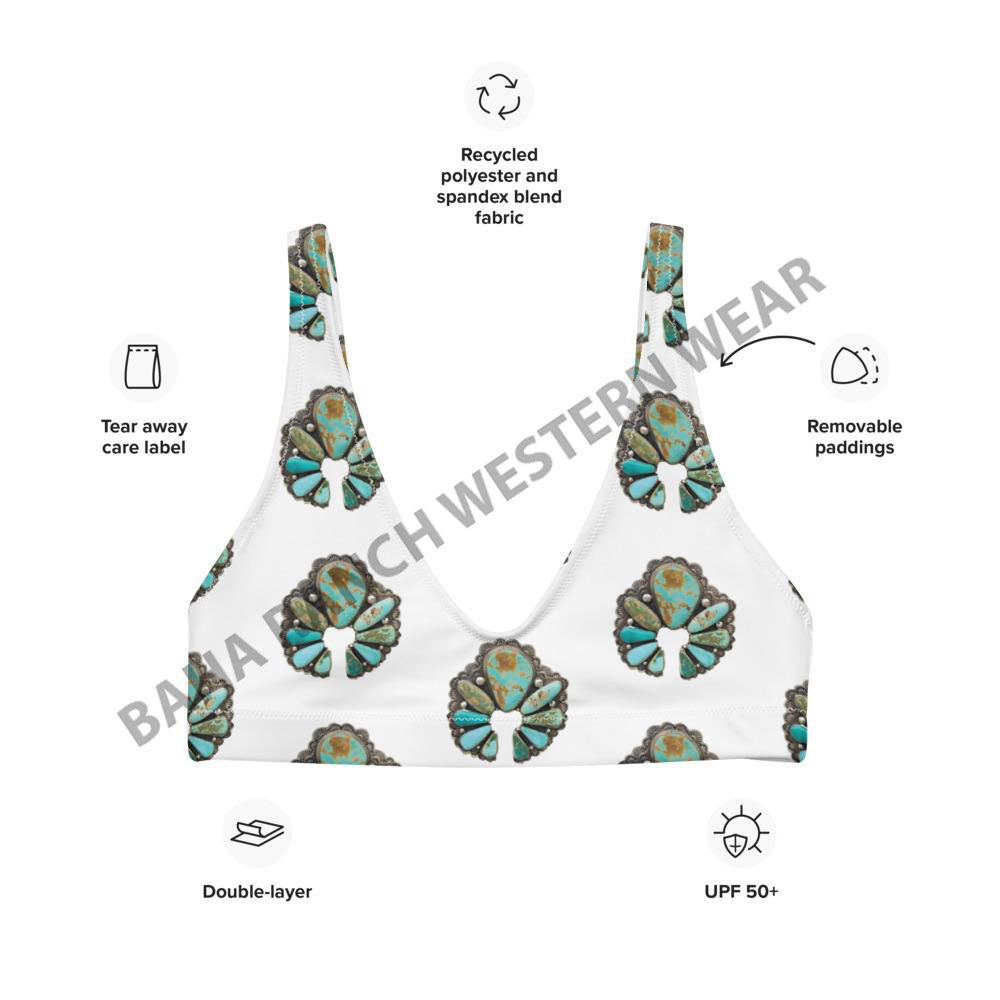 Yeehaw Turquoise Naja Bikini Top by Baha Ranch Western Wear