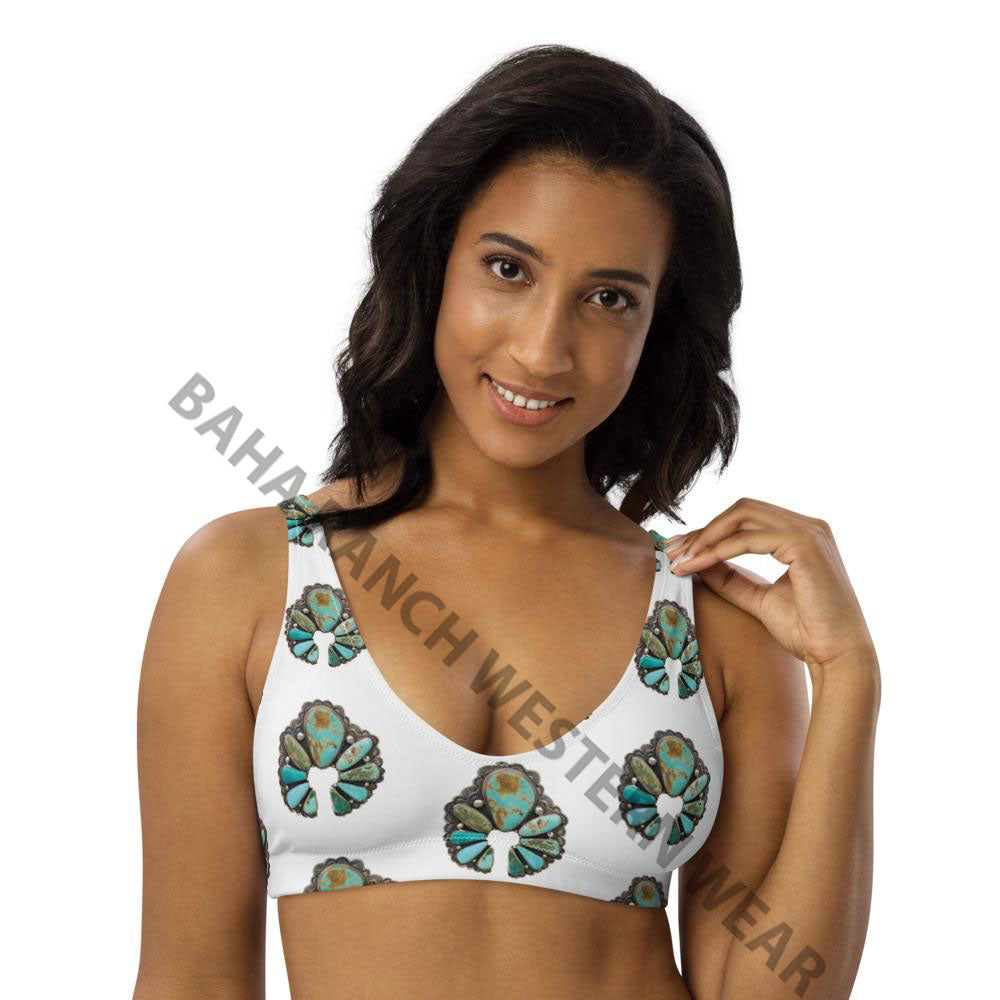 Yeehaw Turquoise Naja Bikini Top by Baha Ranch Western Wear