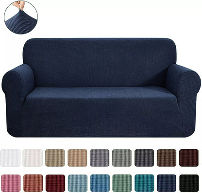 Navy Blue 2-Piece Set Slipcover Sofa & Loveseat Cover Protector 4-Way Stretch Elastic by Homemartgoods