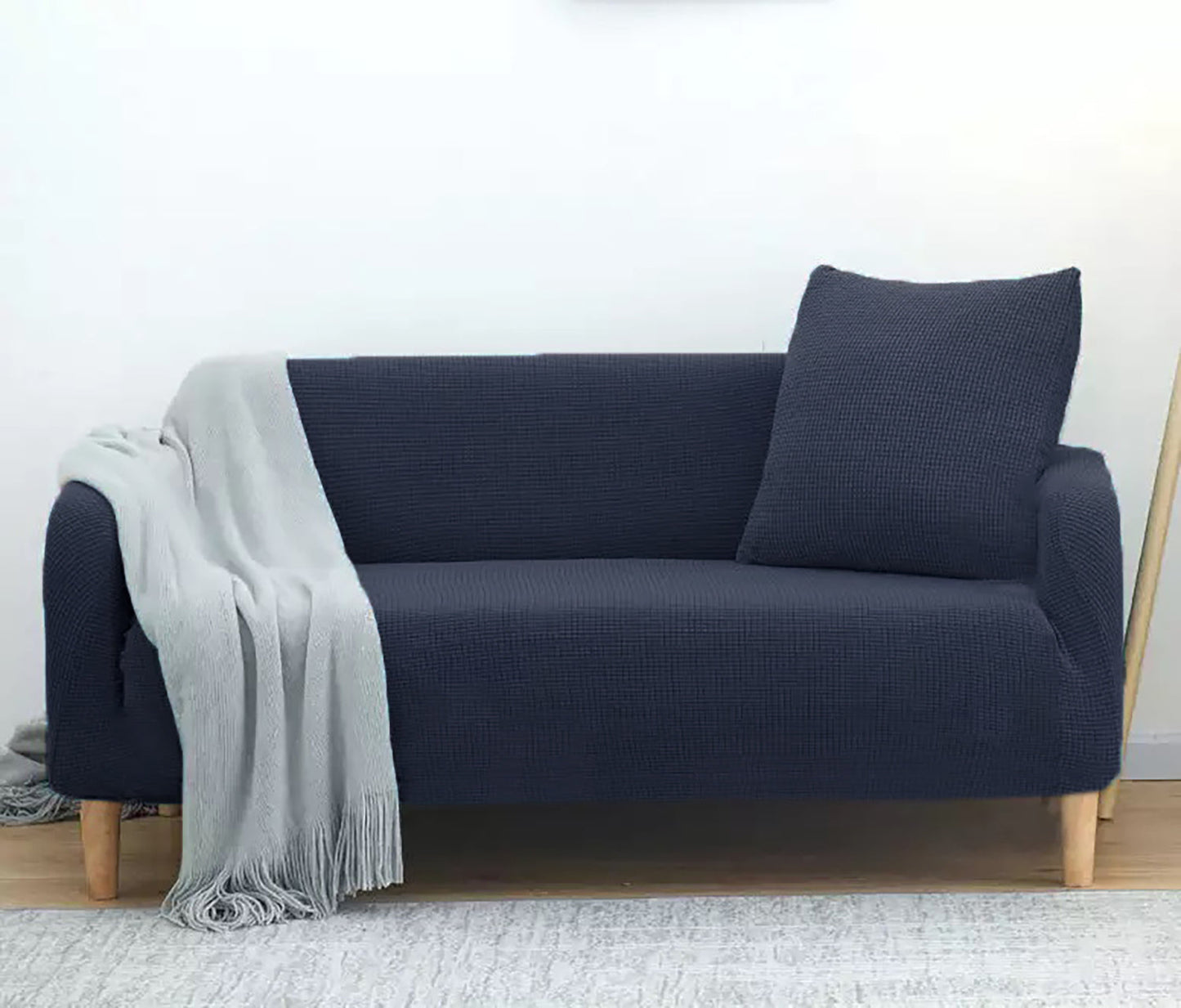 Navy Blue 2-Piece Set Slipcover Sofa & Loveseat Cover Protector 4-Way Stretch Elastic by Homemartgoods