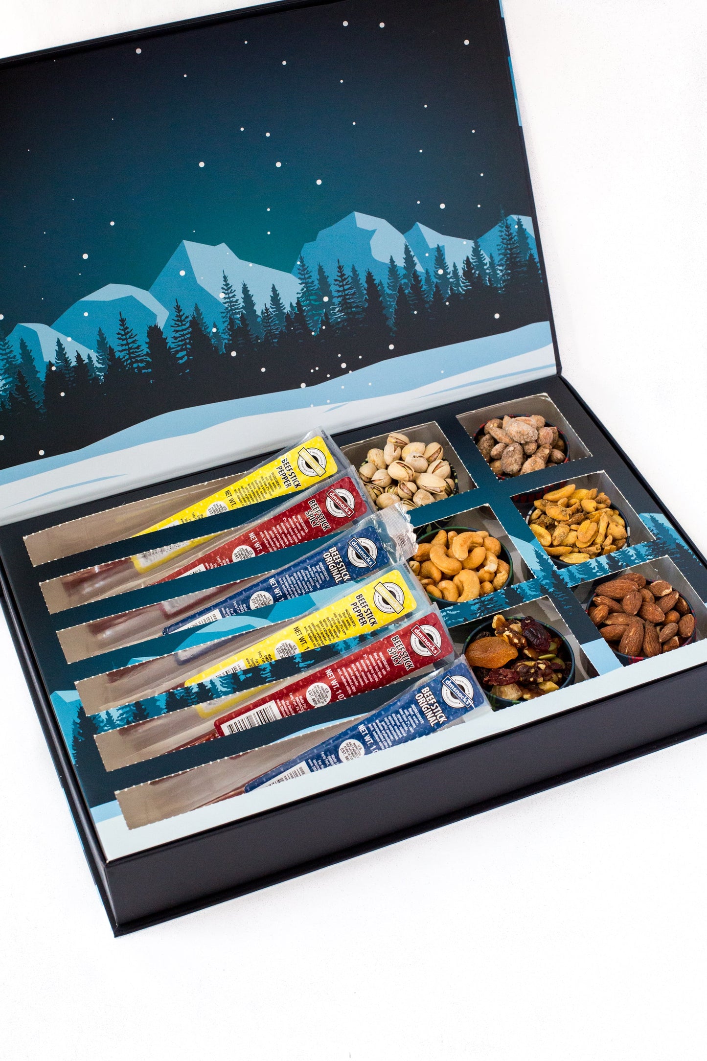 12 Days of Winter Wonder - Savory Meat Sticks & Nut Medley Advent Calendar - Gourmet Holiday Gift Box by DM Snacks