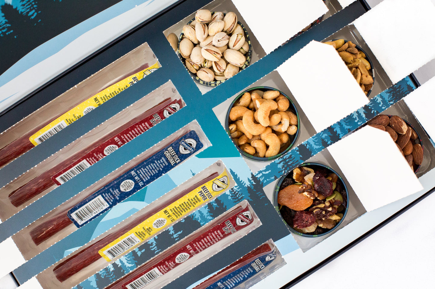 12 Days of Winter Wonder - Savory Meat Sticks & Nut Medley Advent Calendar - Gourmet Holiday Gift Box by DM Snacks