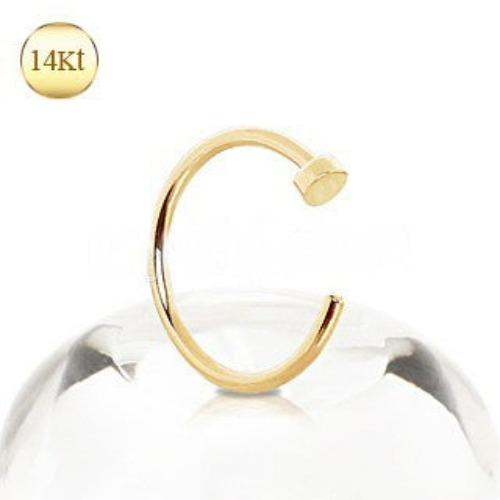 14Kt Yellow Gold Nose Hoop Ring by Fashion Hut Jewelry