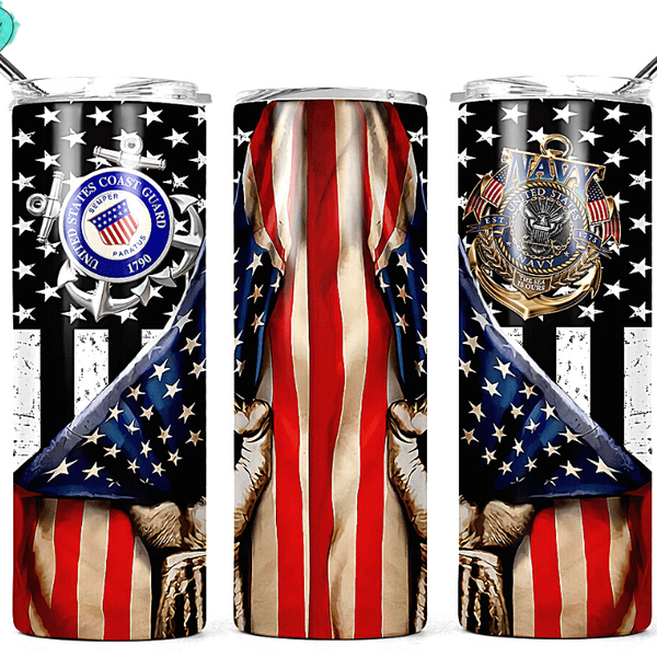 Navy Chief U.S, Flag Drink Tumbler by Crafty Casey's