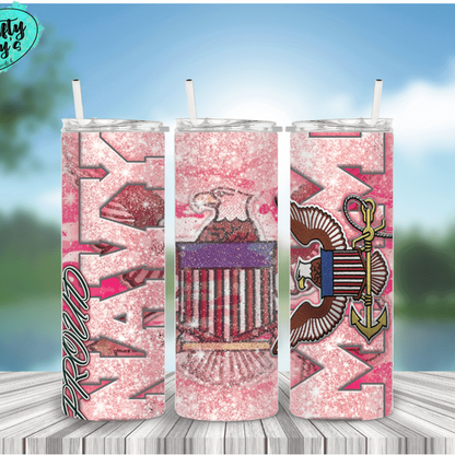 Navy Mom Patriotic Drink Tumbler by Crafty Casey's