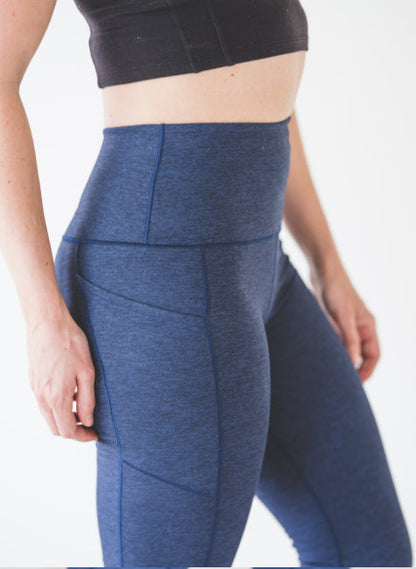 Navy Wander Pocket Yoga Pants *Final Sale* by Colorado Threads Clothing