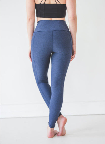 Navy Wander Pocket Yoga Pants *Final Sale* by Colorado Threads Clothing