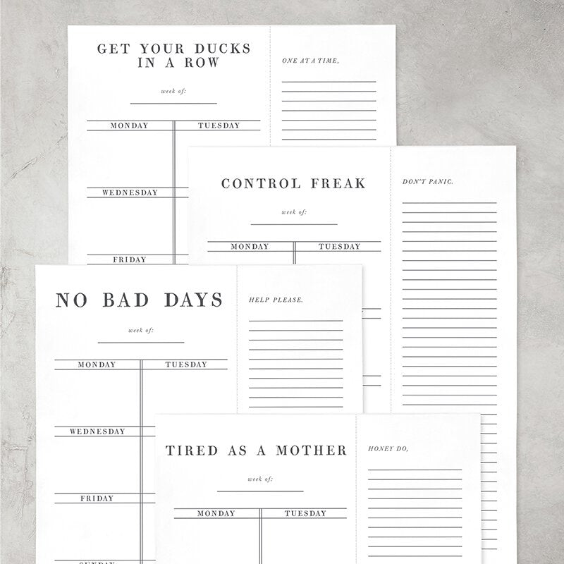 No Bad Days Weekly List Notepad | 8.5" x 11" Desk Planner by The Bullish Store