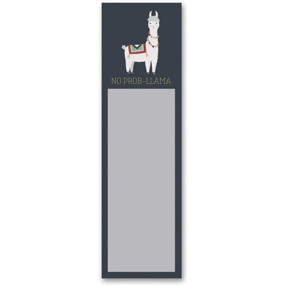 No Prob-Llama Magnetic Sticky Notepad in Navy Blue | 9.5" x 2.75" | Holds to Fridge with Strong Magnet by The Bullish Store