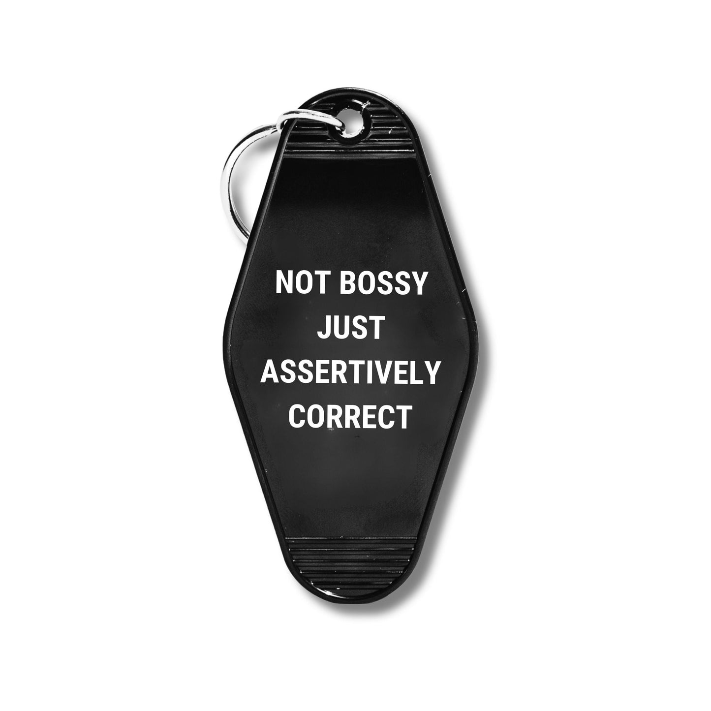 Not Bossy Just Assertively Correct Motel Keychain by The Bullish Store