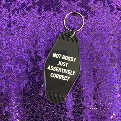 Not Bossy Just Assertively Correct Motel Keychain by The Bullish Store