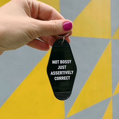 Not Bossy Just Assertively Correct Motel Keychain by The Bullish Store