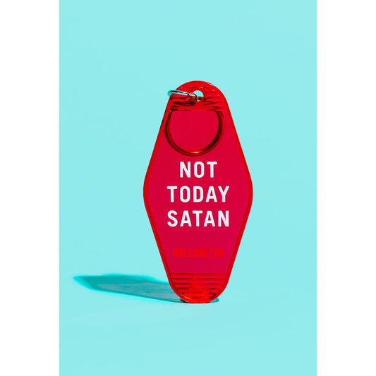 Not Today Satan Red Translucent Motel Style Keychain by The Bullish Store