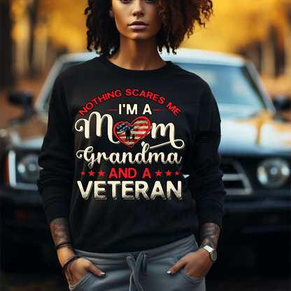 Nothing Scares Me, Mom, Grandma, & Female Veteran Tee, by Crafty Casey's