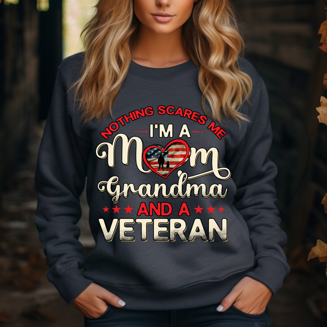 Nothing Scares Me, Mom, Grandma, & Female Veteran Tee, by Crafty Casey's