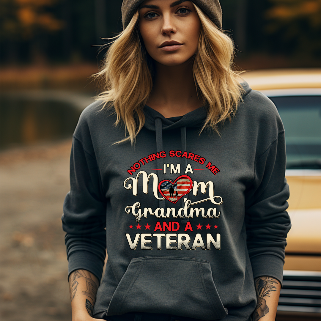 Nothing Scares Me, Mom, Grandma, & Female Veteran Tee, by Crafty Casey's