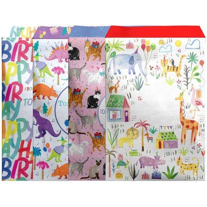 12 Count Birthday Medium  Decorative Foam Padded Mailing Envelopes by Present Paper