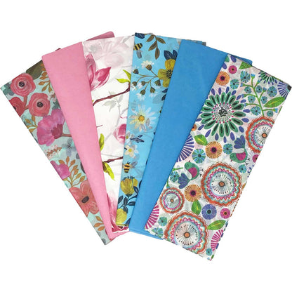 All Occasion Tissue Paper Assortment (Florals, 6 Pack, 32 sheets total) by Present Paper