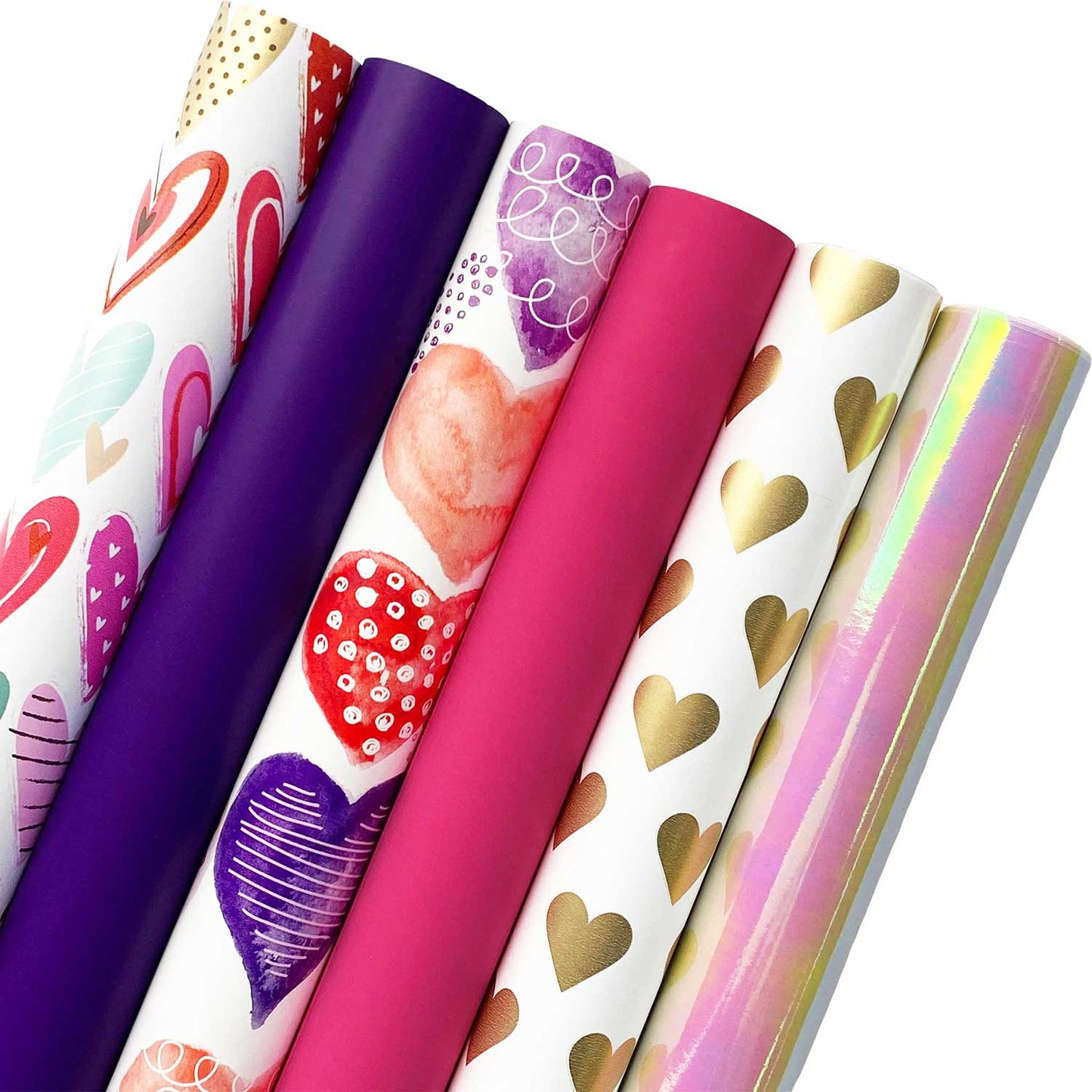 All Occasion Love Wrapping Paper Bundle with Cut Lines on Reverse by Present Paper