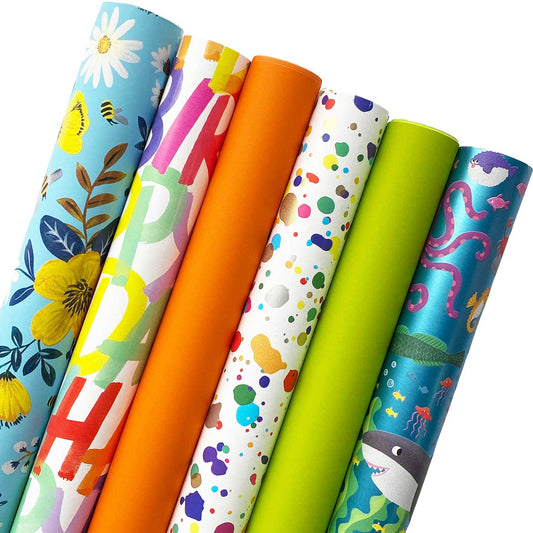 All Occasion Wrapping Paper Bundle with Cut Lines on Reverse by Present Paper