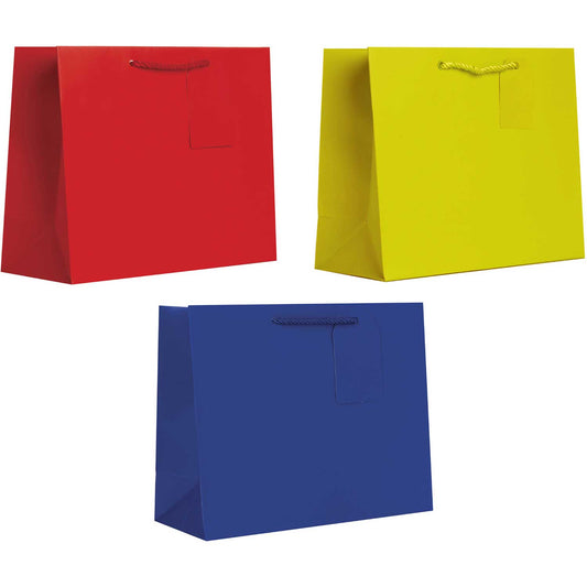 All Occasion Primary Large Solid Paper Gift Bags (6 Pack) by Present Paper