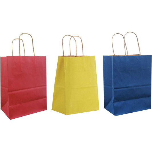 All Occasion Primary Kraft Medium Solid Totes (12 Pack) by Present Paper