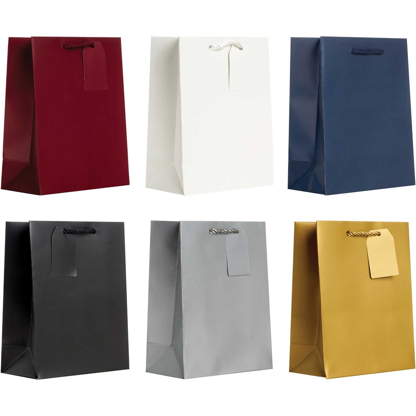 All Occasion Mature Medium Solid Paper Gift Bags (6 Pack) by Present Paper