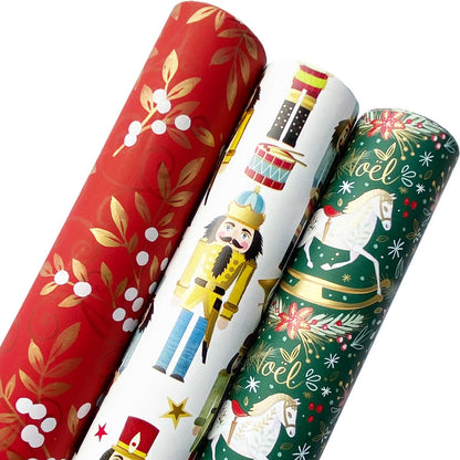 Traditional Christmas Wrapping Paper Roll Bundle by Present Paper