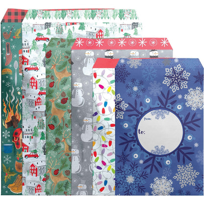 12 Count Assorted Size Christmas Decorative Foam Padded Mailing Envelopes by Present Paper