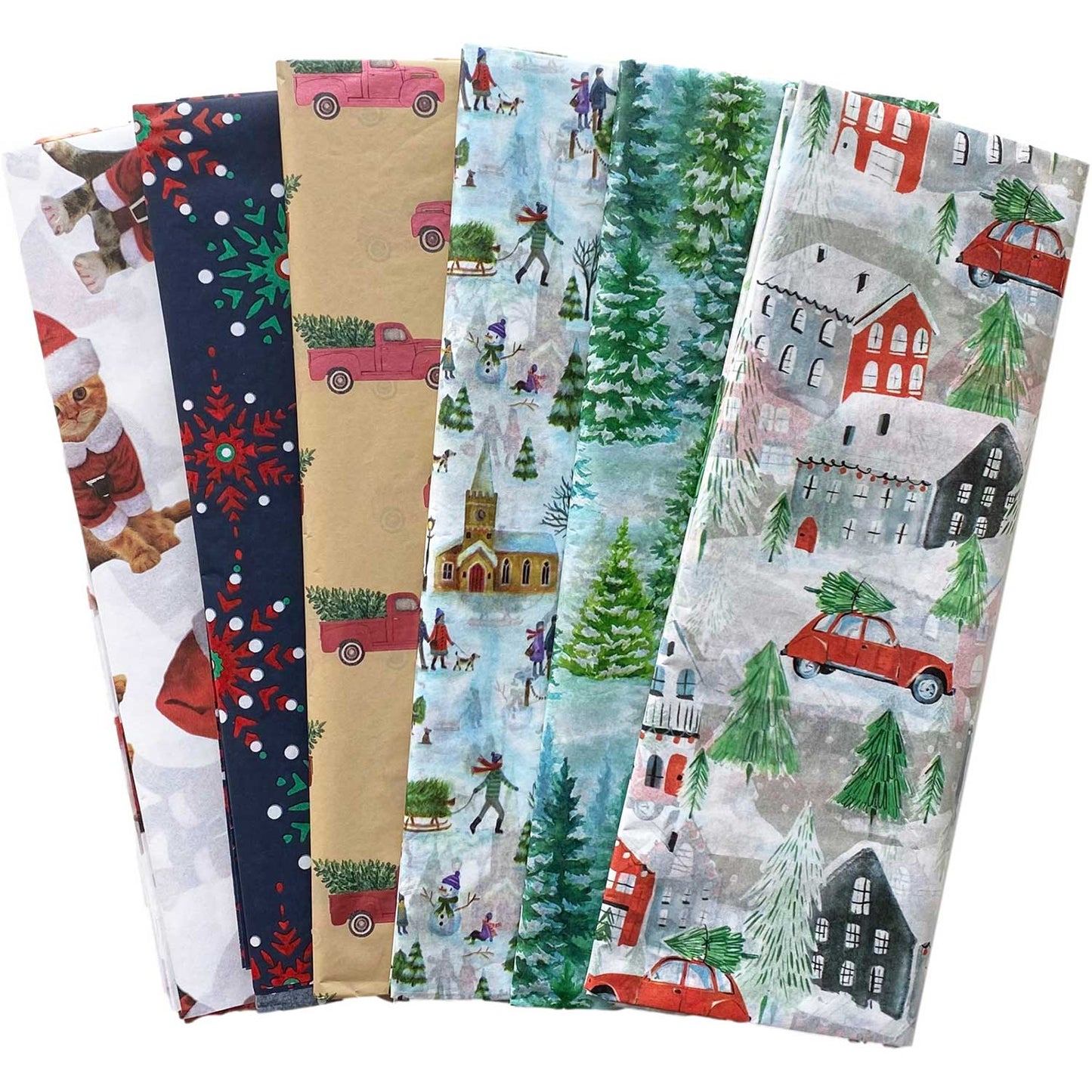 Christmas, Winter Holiday Tissue Paper Assortment (6 Pack, 24 sheets total) by Present Paper