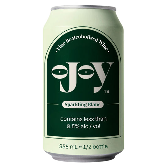 OJOY Sparkling Blanc Wine, Non Alcoholic Can - 24 Cans x 1 Case by Farm2Me