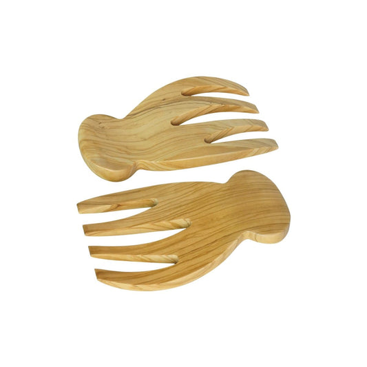 OLIVEWOOD 2-Pieces: HAND-shape SALAD SERVERS by Peterson Housewares & Artwares