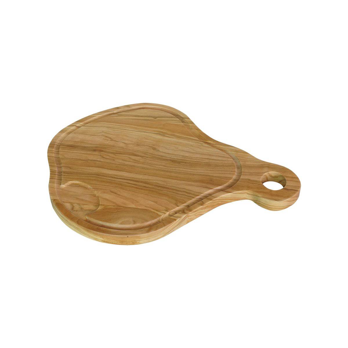 OLIVE WOOD PEAR-shape CUTTING BOARD Handle -- 13.4 x 10" by Peterson Housewares & Artwares