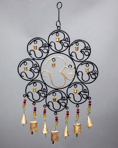 OM Brass Bells with glass beads wall hanging by OMSutra