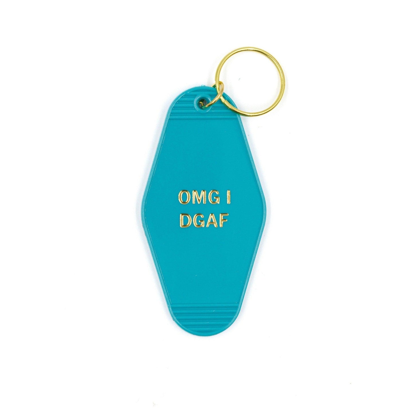 OMG I DGAF Motel Keychain in Aqua Blue by The Bullish Store