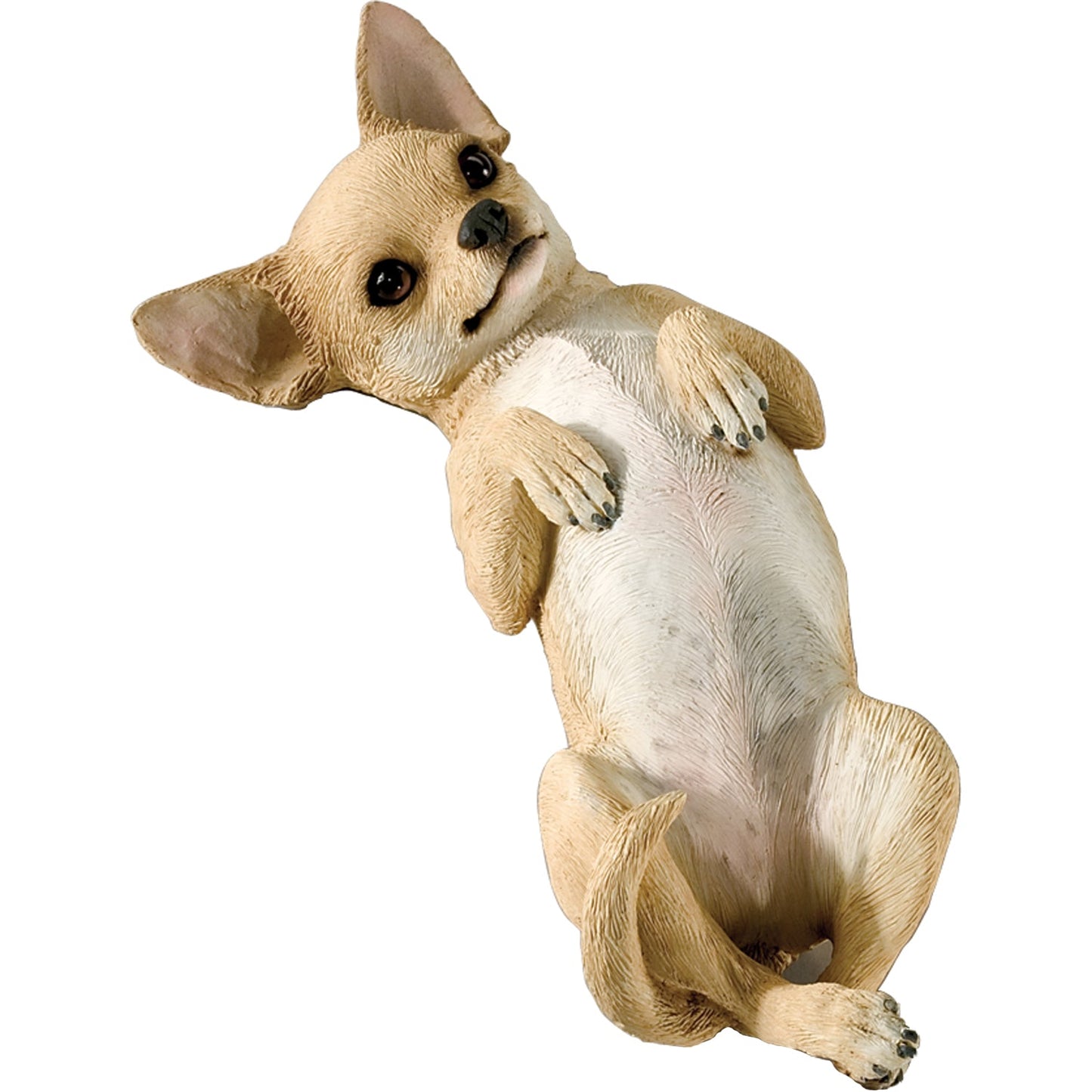 Sandicast "Original Size" On Back Tan Chihuahua Dog Sculpture by Present Paper