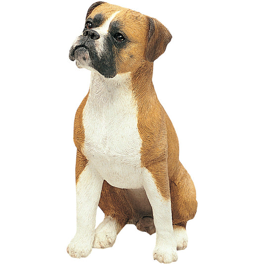 Sandicast "Original Size" Sitting Fawn UC Boxer Dog Sculpture by Present Paper