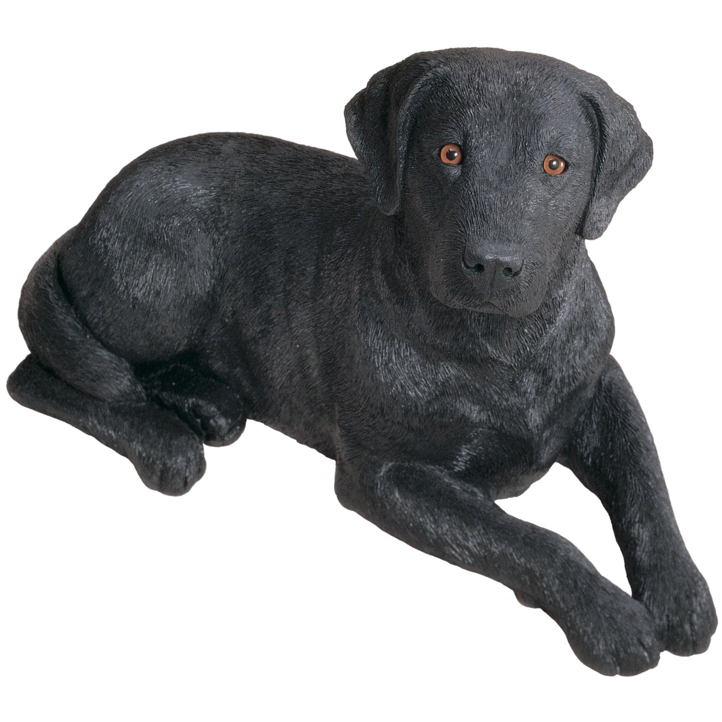 Sandicast "Original Size" Lying Black Labrador Retriever Dog Sculpture by Present Paper