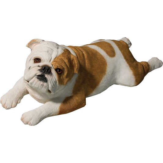 Sandicast "Original Size" Lying Fawn Bulldog Sculpture by Present Paper