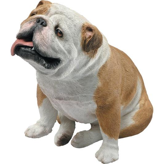 Sandicast "Original Size" Sitting Fawn Bulldog Sculpture by Present Paper