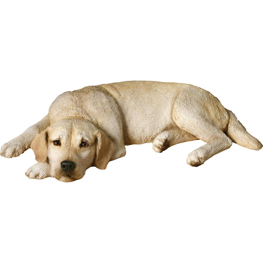 Sandicast "Original Size" Lying Yellow Labrador Retriever Dog Sculpture by Present Paper