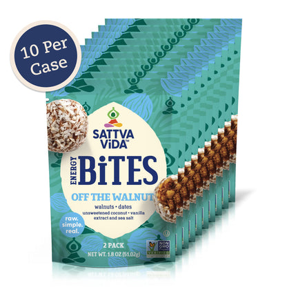 Off The Walnut Energy Bites, 2pack (10 per case) by Sattva Vida