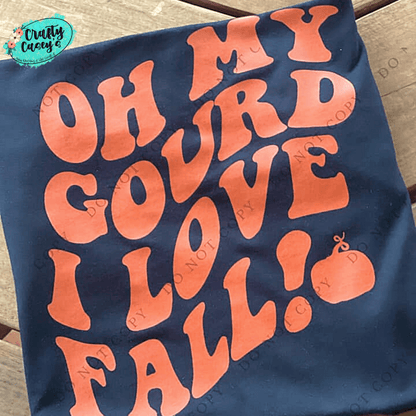 Oh My Gourd Orange Print Fall  T-shirts by Crafty Casey's