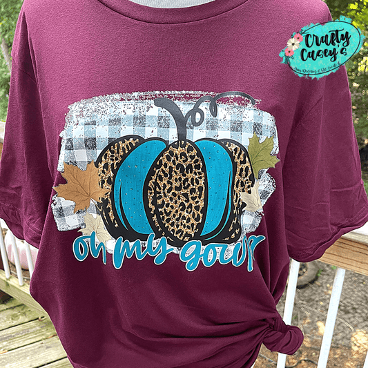 Oh My Gourd Teal Pumpkin Fall T-shirts by Crafty Casey's