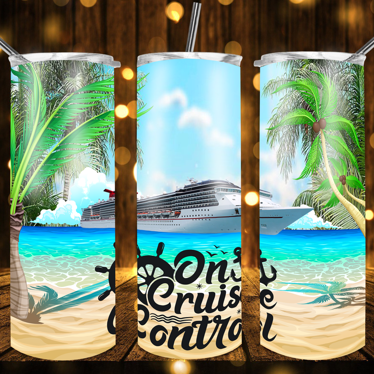 On Cruise Control Yaht Tumbler by Crafty Casey's