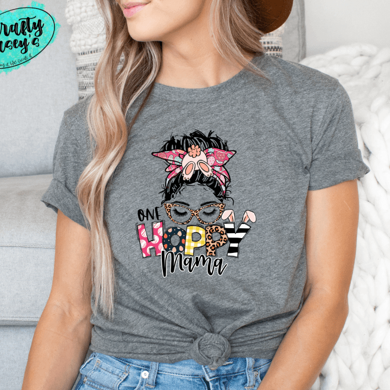 One Happy Bunny Mama  Bunn -Easter -T-shirt. by Crafty Casey's